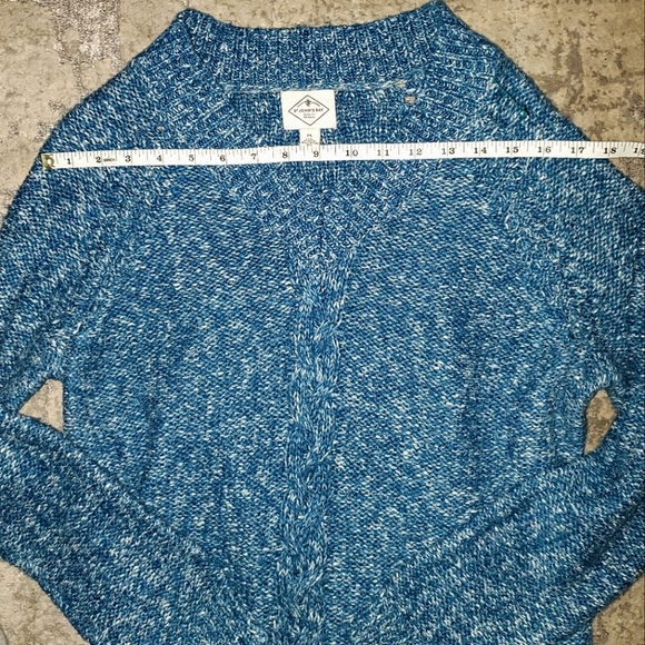 St. John's Bay Petite LG Shades Of Blue/Teal Tweed Pullover Sweater - Picture 7 of 12